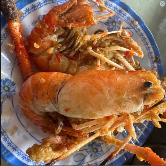 tôm càng sốt tỏi ớt