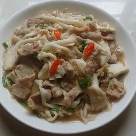nấm bào ngư xào ba rọi