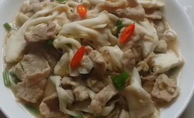 nấm bào ngư xào ba rọi